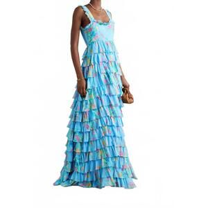 chinese dress ladies Circe Satin Lace Maxi Dress Black / XXL main image 0